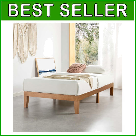 Classic 12-Inch Twin Platform Bed with Wooden Slats - Compact & Reliable