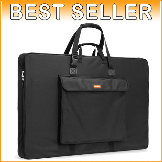 Durable 24x36 Art Portfolio Case - Waterproof with Organized Storage & Strap