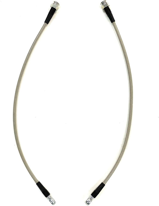 2-Pack 16 Inch Braided Brake Hose with 7/16 Inch Banjo for Easy Installation