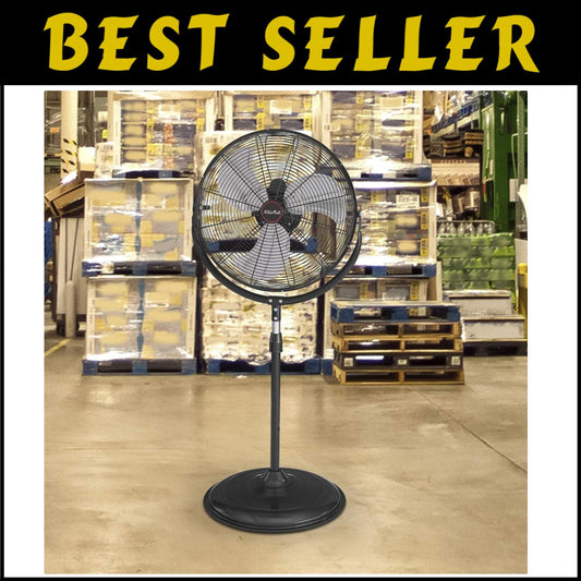 High Velocity 20" Standing Shop Fan with Telescoping Height & 3-Speed Control