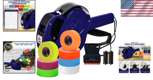 Lite 1 Line Pricing Gun Kit - 6 Colorful Rolls & Labels for Retail Efficiency