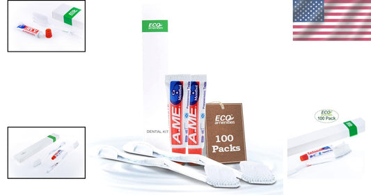 100-Piece Travel Toothbrush Kit with Peppermint Toothpaste - Eco-Friendly Hot...