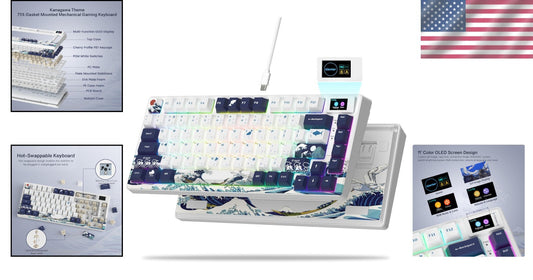 Womier S-K80 75% Mechanical Keyboard with Color OLED and Hot-Swappable Switches