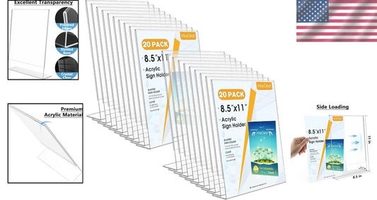 Durable Acrylic Sign Holders 8.5x11 - Slant Back Style for Professional Displays