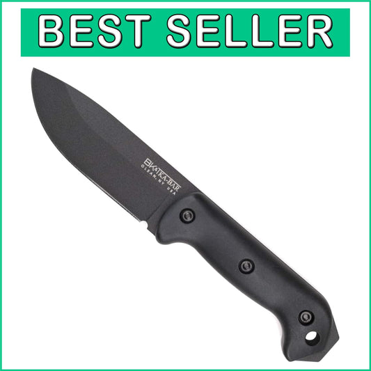 Ethan Becker Carbon Steel Fixed Blade Knife with Comfortable Grip & Sheath