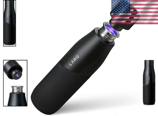 Lightweight 24oz PureVis Water Bottle - Leakproof & Rechargeable UV-C Technology
