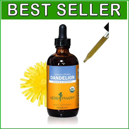 Liquid Dandelion Extract, 4 oz - Certified Organic for Natural Detox Boost
