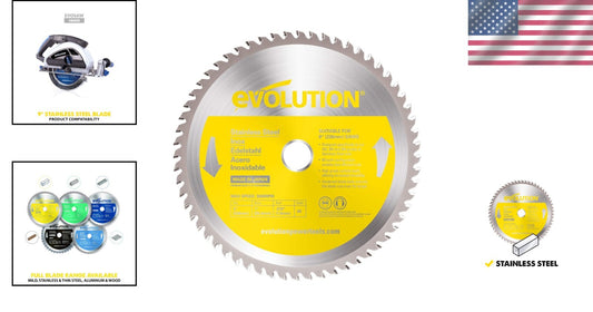 9-Inch 60 Tooth Carbide Tipped Circular Saw Blade for Stainless Steel Cutting