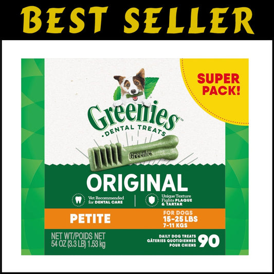 Original Flavor Natural Dental Dog Treats - 54 oz., 90 Count for Healthy Teeth