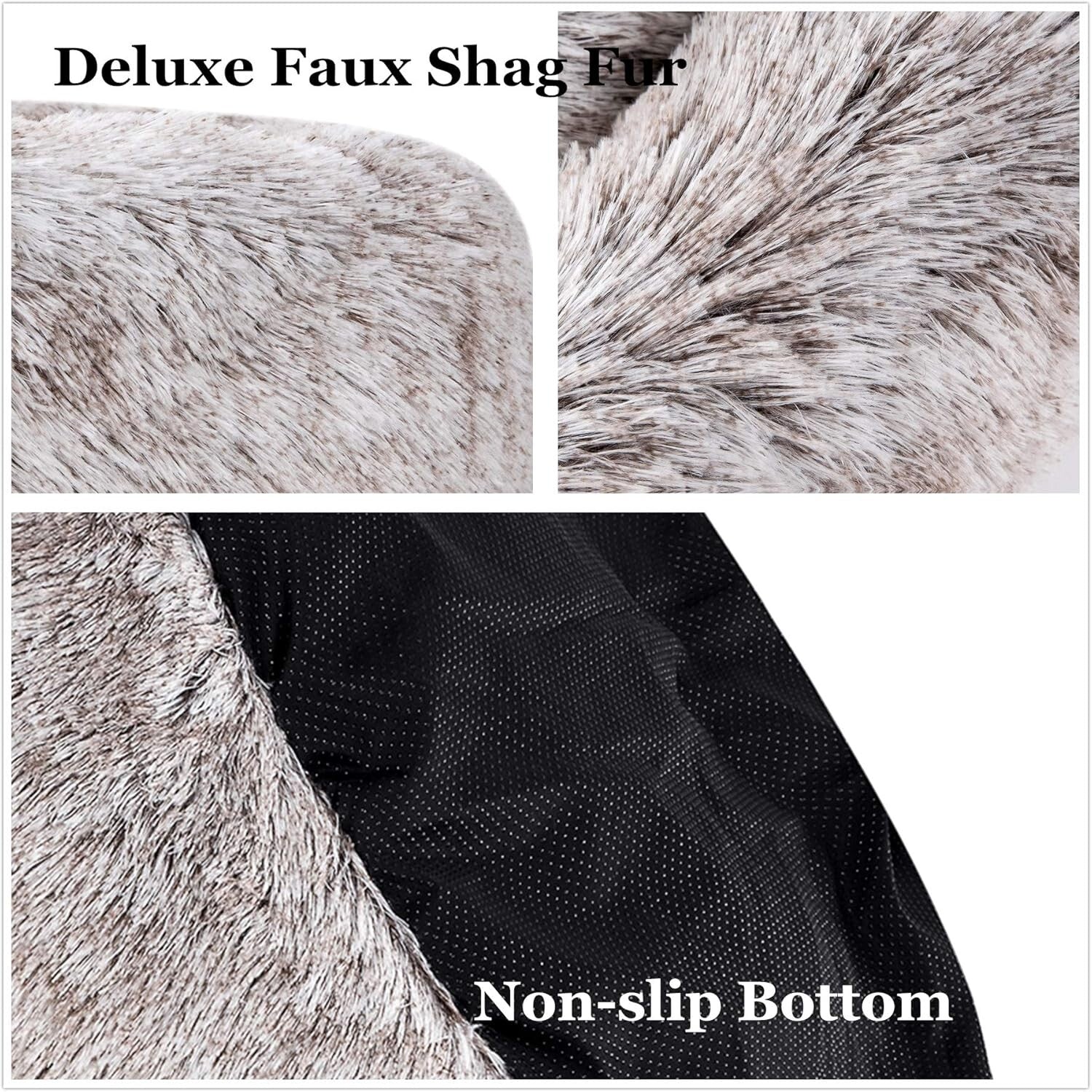 Luxurious Light Brown Faux Fur Pet Bed - Calming Cuddler for Medium Dogs