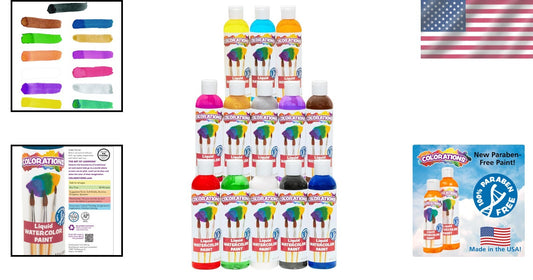 Versatile Watercolor Paints - 13 Set of Safe, Washable Colors for All Ages