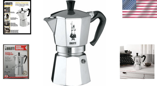 Travel-Friendly Moka Express - 9-Cup Italian Coffee Maker for Adventure Lovers