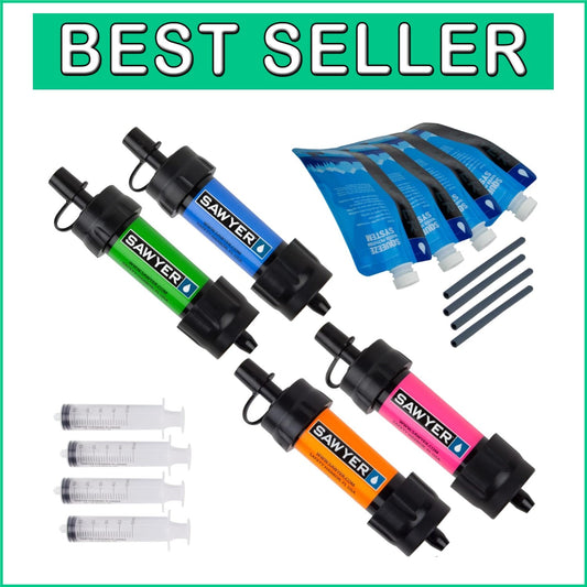Multi-Color Mini Water Filter Kit with Pouches - Ideal for Outdoor Adventures