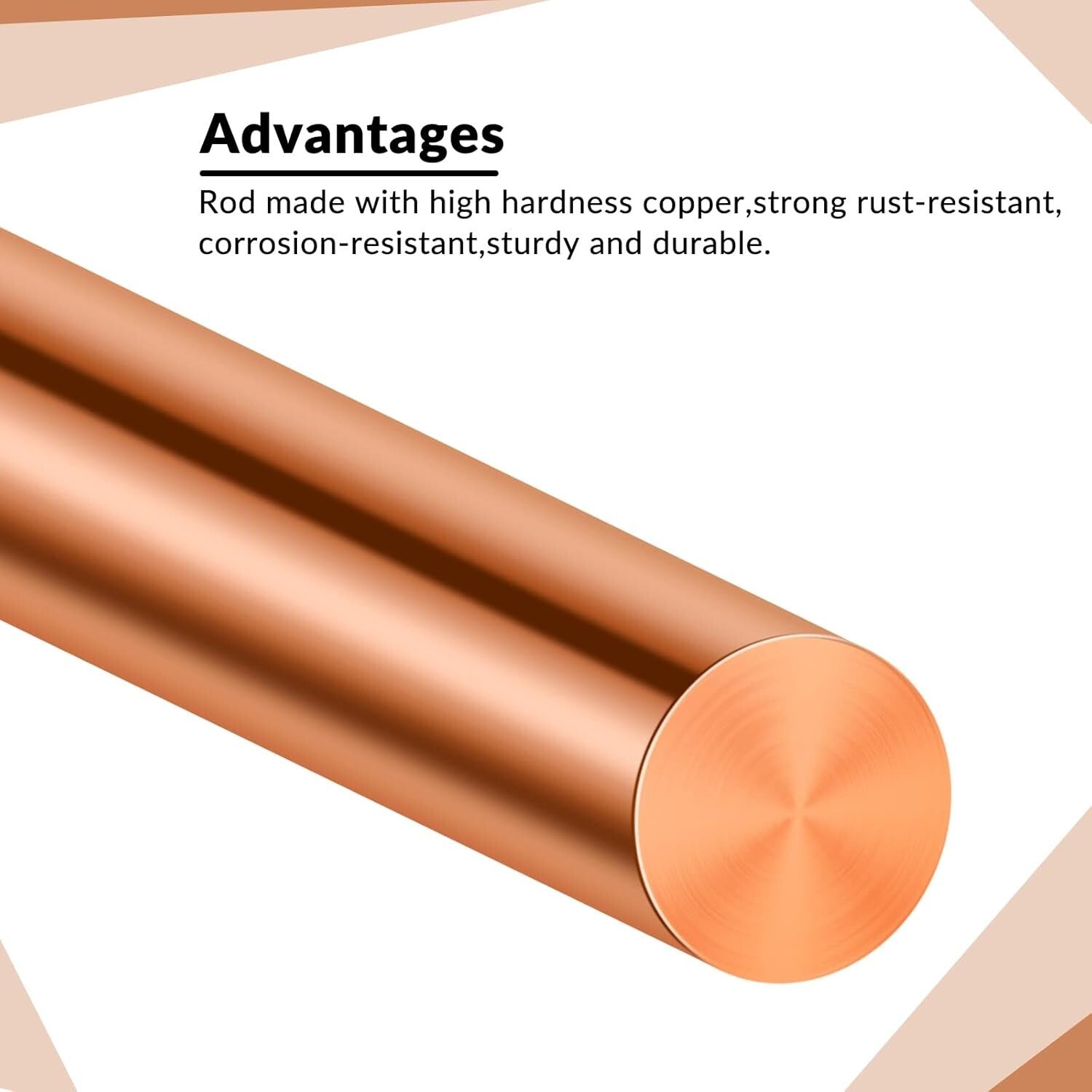 50-Piece Solid Copper Rods 11.8'' Long, 0.12'' Diameter for Versatile Crafts
