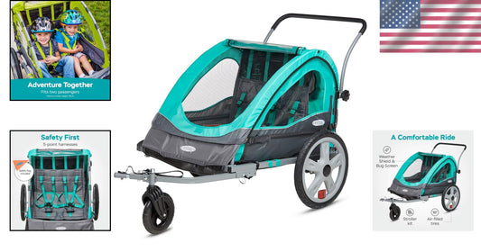 Versatile Quick-N-EZ Double Bike Trailer - Safe Toddler Transport & Storage