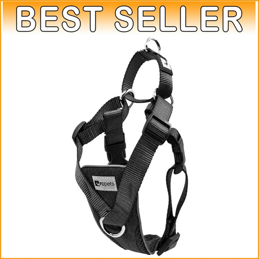 Adjustable Medium Dog Harness - No Pull Design with Reflective Safety Accents