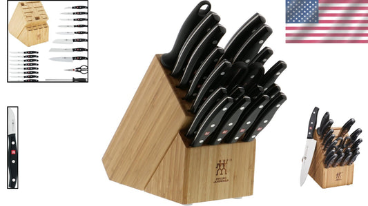 Complete TWIN Signature 19-Pc Knife Block Set with Dishwasher Safe Convenience