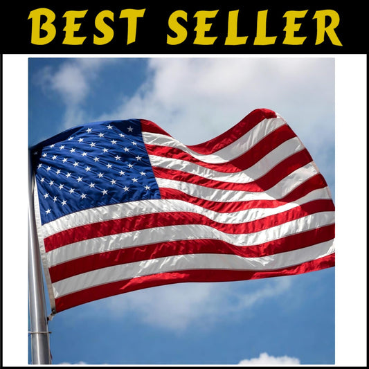 5x8 Heavy-Duty Nylon American Flag with Embroidered Stars - Proudly Fly High