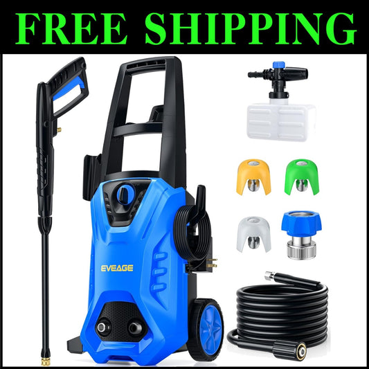 Electric Pressure Washer 4200 PSI - Ultimate 3 Nozzle Cleaning for Cars & Patios