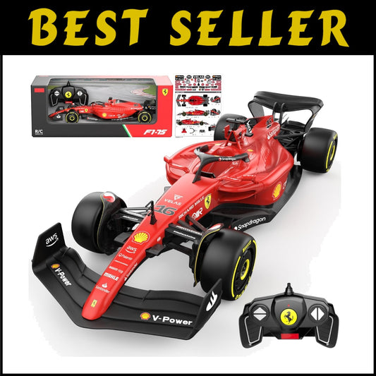 Detailed 1:18 Ferrari F1 75 Remote Control Car - High Gloss Finish for All Ages