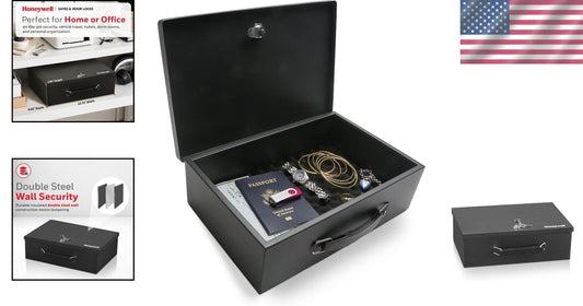 Small Steel Security Lock Box - Fire Safe Documents & Valuables, 0.17 Cubic Feet