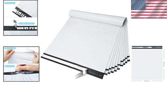100 Pack Self-Sealing Waterproof Poly Mailers 24x24" for Clothing Shipping