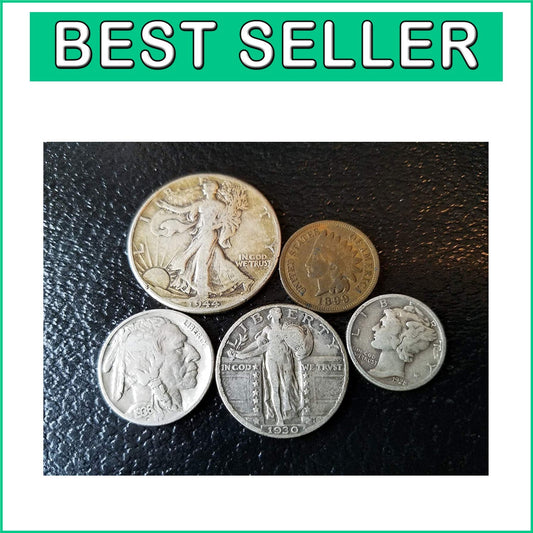 U.S. Minted 5-Coin Vintage Set - Indian Head to Walking Liberty - Fine Condition