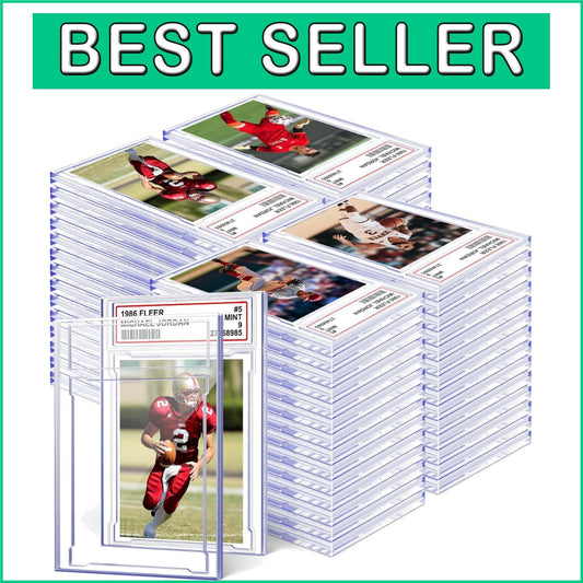 Durable Transparent Trading Card Holders - 100 Pack with Diamond Edge Design