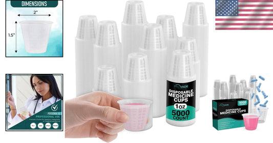 Clear Plastic Medicine Cups - 5000 Count, 1 oz for Accurate Dosing & Measurement