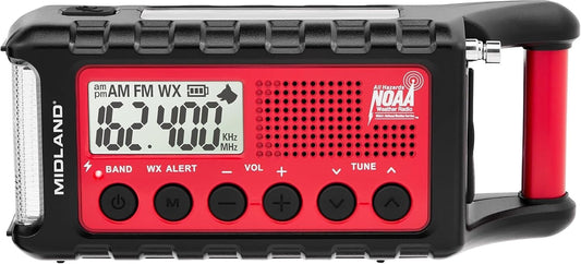 Emergency AM/FM Weather Radio with Rechargeable Battery & Multiple Power Options