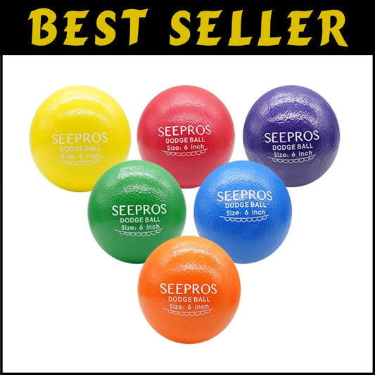 Durable Eco-Friendly Foam Dodgeball Set - 6 Colorful Balls with Storage Bag