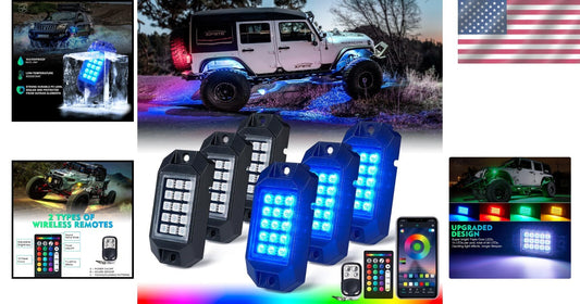 Vibrant Music-Syncing RGB Rock Lighting Kit - Universal Fit for Cars & Trucks
