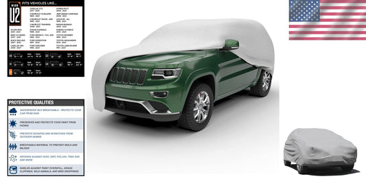 All-Weather Gray SUV Cover - Breathable, Water-Resistant Fit for 210" SUVs