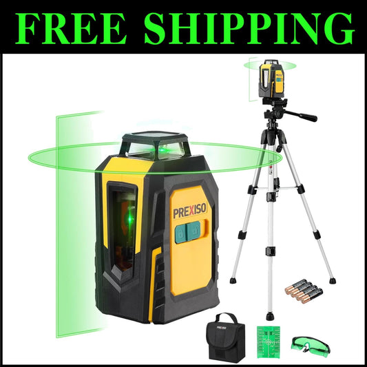 100Ft Self-Leveling Cross Line Laser with Tripod & Target Plate for Builders