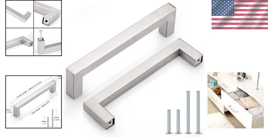 Durable 5-Inch Hole Center Stainless Steel Handles - 20 Count Brushed Finish