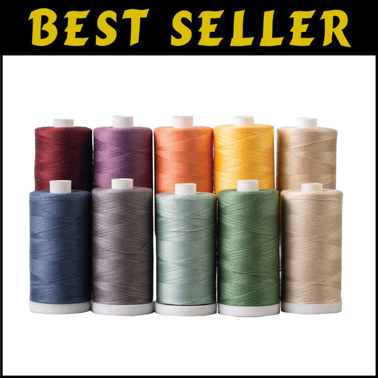 Crafting Essential: 10 Spools 100% Cotton Thread - 1200 Yards Each for Quilting