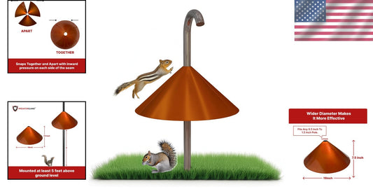 19-Inch Anti-Rust Squirrel Baffle - Durable Steel for Bird Feeders & Protection