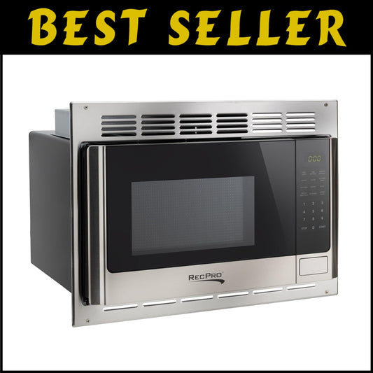 900W RV Microwave with Trim Kit | 1.0 Cu. Ft. Stainless Steel Direct Replacement