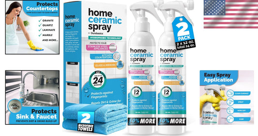 12 Oz Ceramic Coating Spray - Effortlessly Shine & Protect Kitchen Sinks & Glass