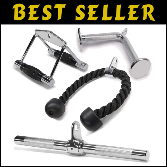 Versatile Tricep Press Down Cable Machine Attachment Set for Home Gym Workouts