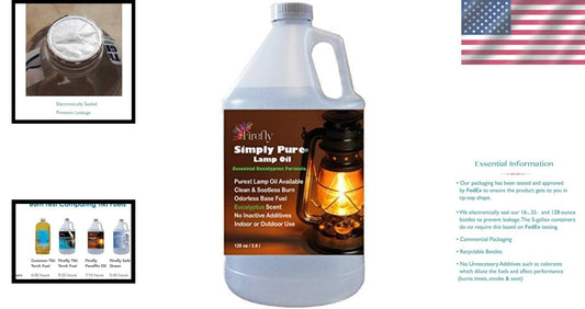 1 Gallon Smokeless and Virtually Odorless Eucalyptus Lamp Oil - Kosher Approved