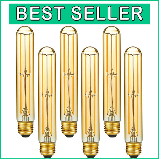 E26 LED Vintage Bulb 6W - Dimmable & Eye-Friendly, Warm White 2200K - 6 Pack