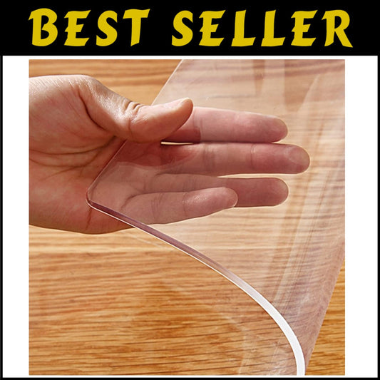 Heavy-Duty Waterproof Table Cover Protector - 1.5mm Thick Clear Vinyl