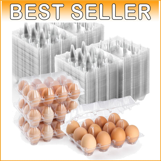 Eco-Friendly 12 Count Egg Cartons - 160 Clear Plastic Trays for Fresh Eggs