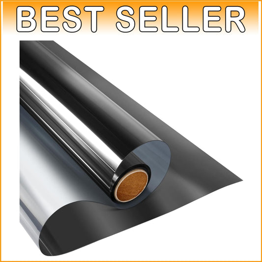 Energy-Saving UV Blocking Window Film - Static Cling, Black-Silver 23.6''x13.1'