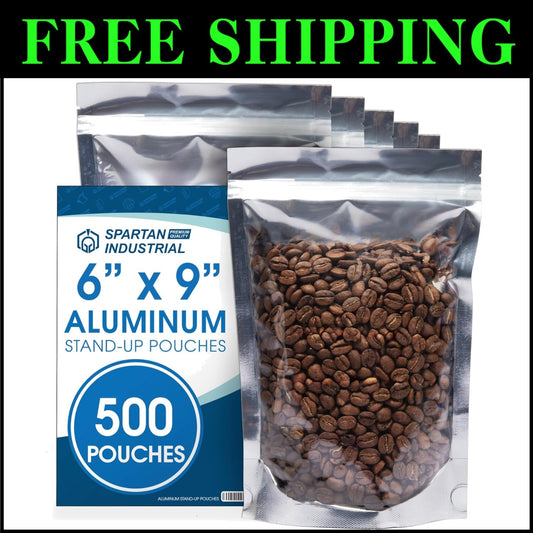 500 Pack 6" x 9" Smell-Proof Resealable Foil Pouch Bags for Premium Packaging