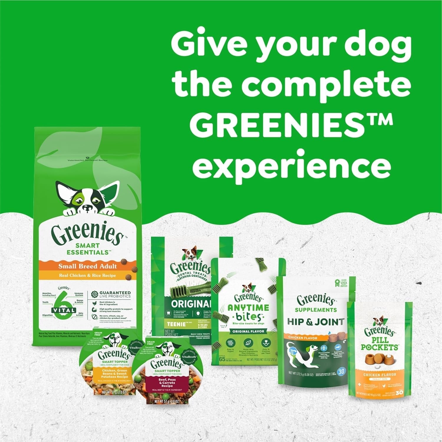 60 Piece Petite Dog Dental Treats - Minty Fresh & Blueberry Flavor for Care