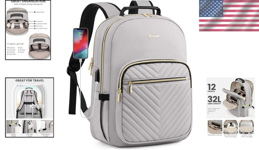 Durable Travel Backpack for Women - 17-Inch Laptop Compartment & Comfy Straps