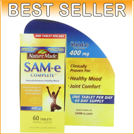 60 Count SAM-e Complete 400 mg Tablets for Enhanced Mood & Joint Health