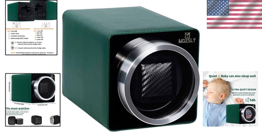 Elegant Automatic Watch Winder - Leather Design with 12 Quiet Rotation Settings